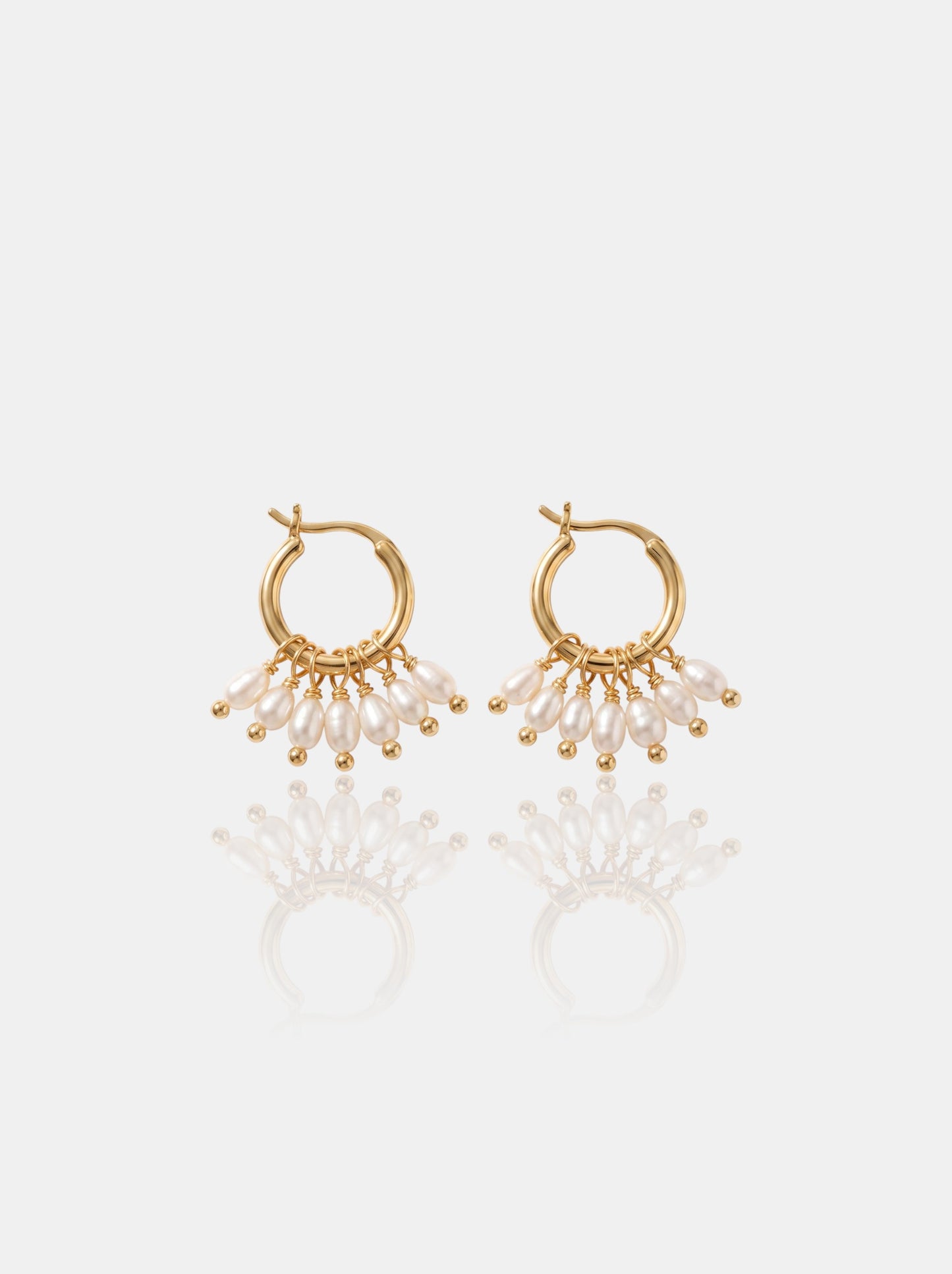 Elongated Rippled Baroque Pearl Drop Earrings Pearltide