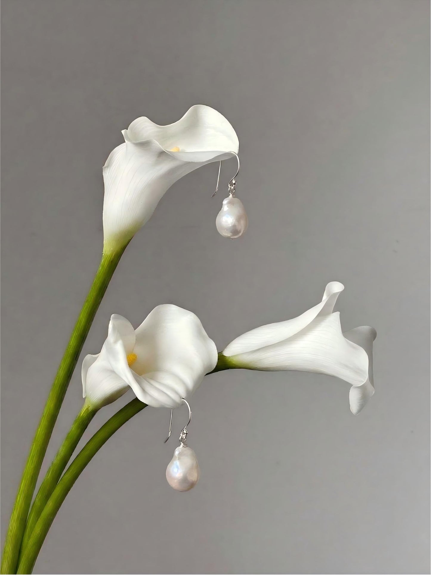 Minimalist Sterling Silver Baroque Pearl Drop Earrings Pearltide