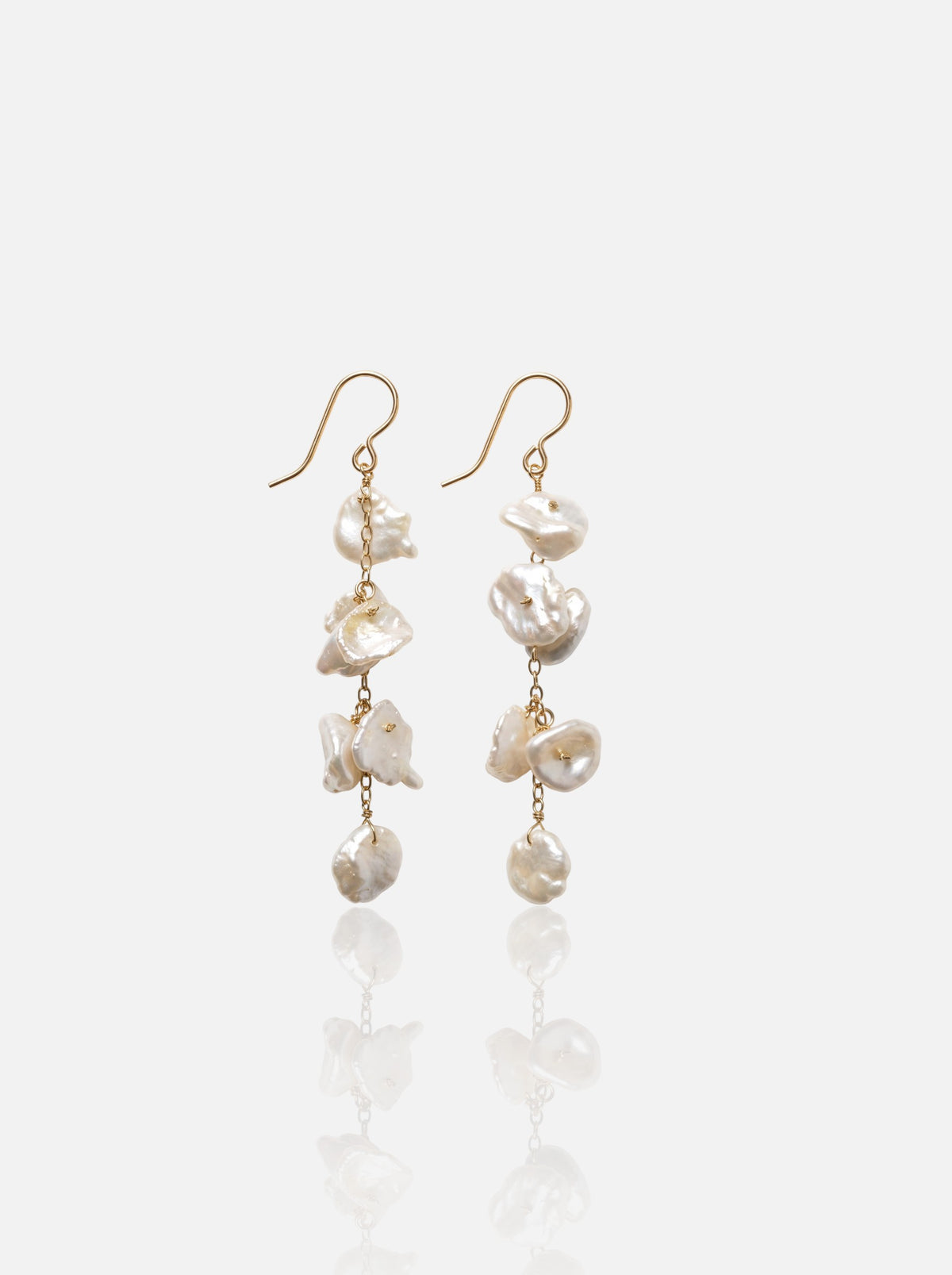 Organic Keshi Pearl Drop Earrings Pearltide