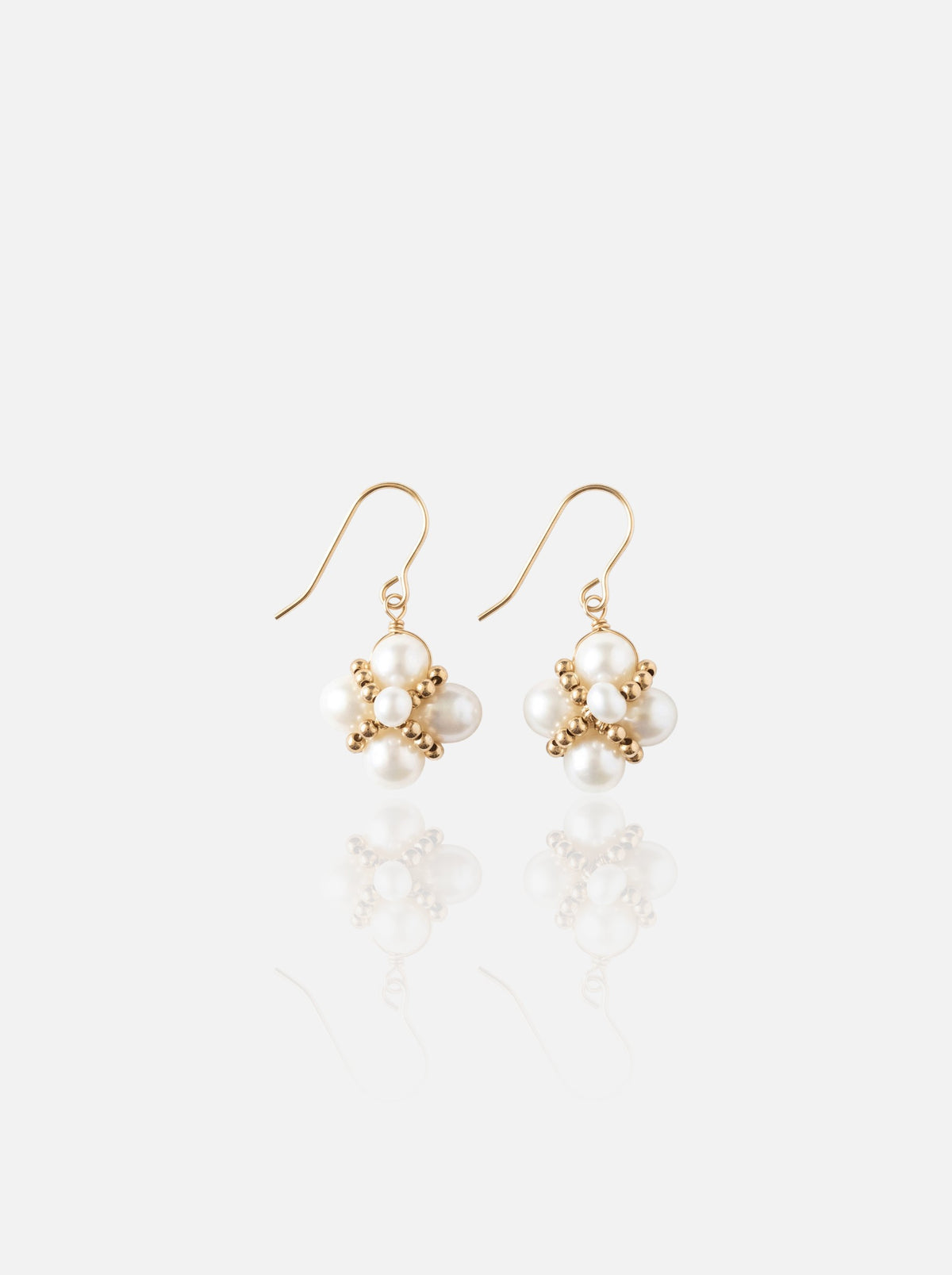 Dainty Pearl Cluster Drop Earrings Pearltide