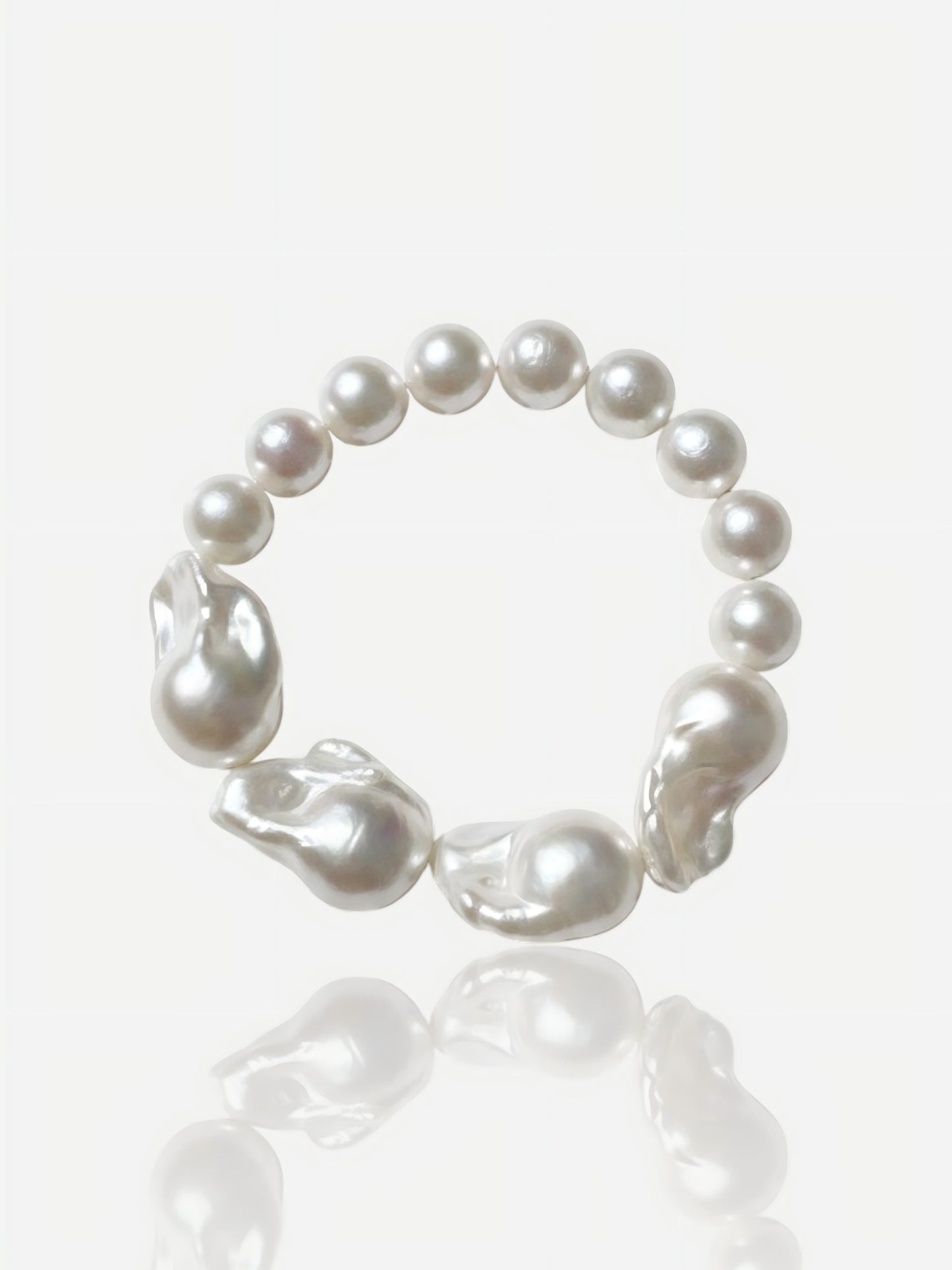 Organic Half-Baroque & Round Freshwater Pearl Bracelet Pearltide
