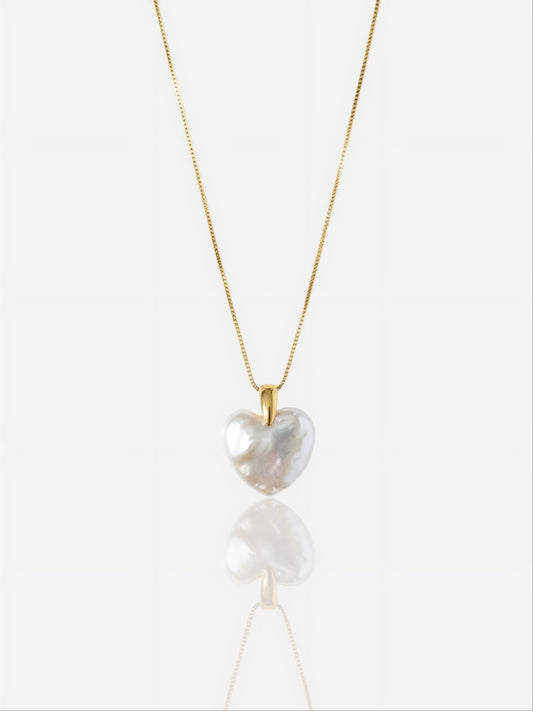 Natural Baroque Pearl Heart Necklace Pearltide