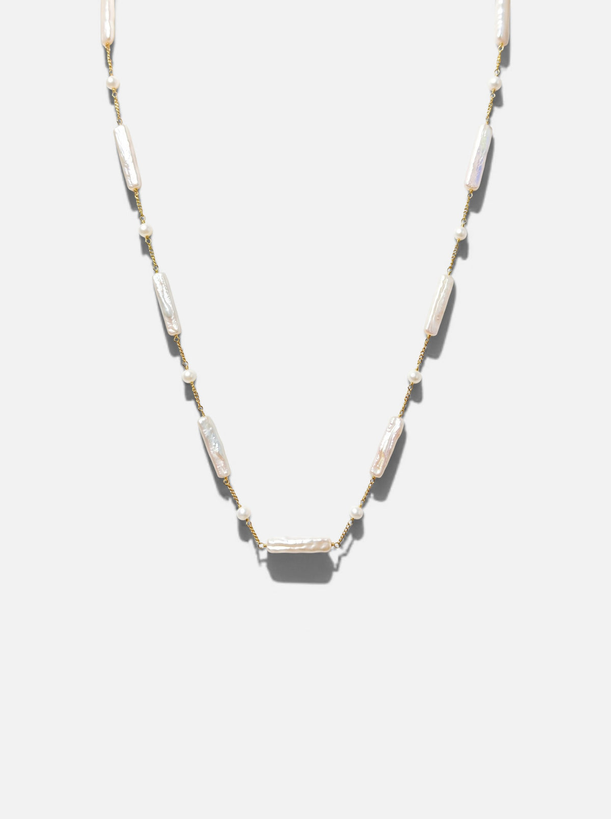 Stick Pearl Station Necklace Pearltide