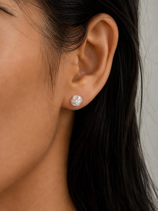 Organic Sea-Crinkle Pearl Earrings Pearltide