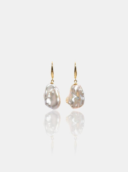 Sculptural Baroque Pearl Drop Earrings Pearltide
