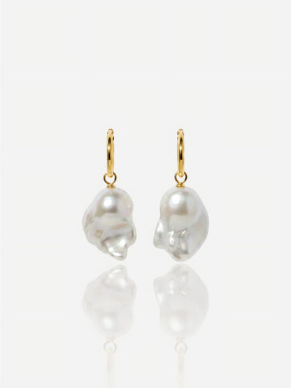 The Aurora Drop Baroque Pearl Earrings Pearltide