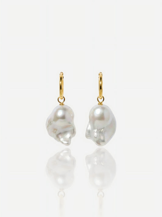 The Aurora Drop Baroque Pearl Earrings Pearltide