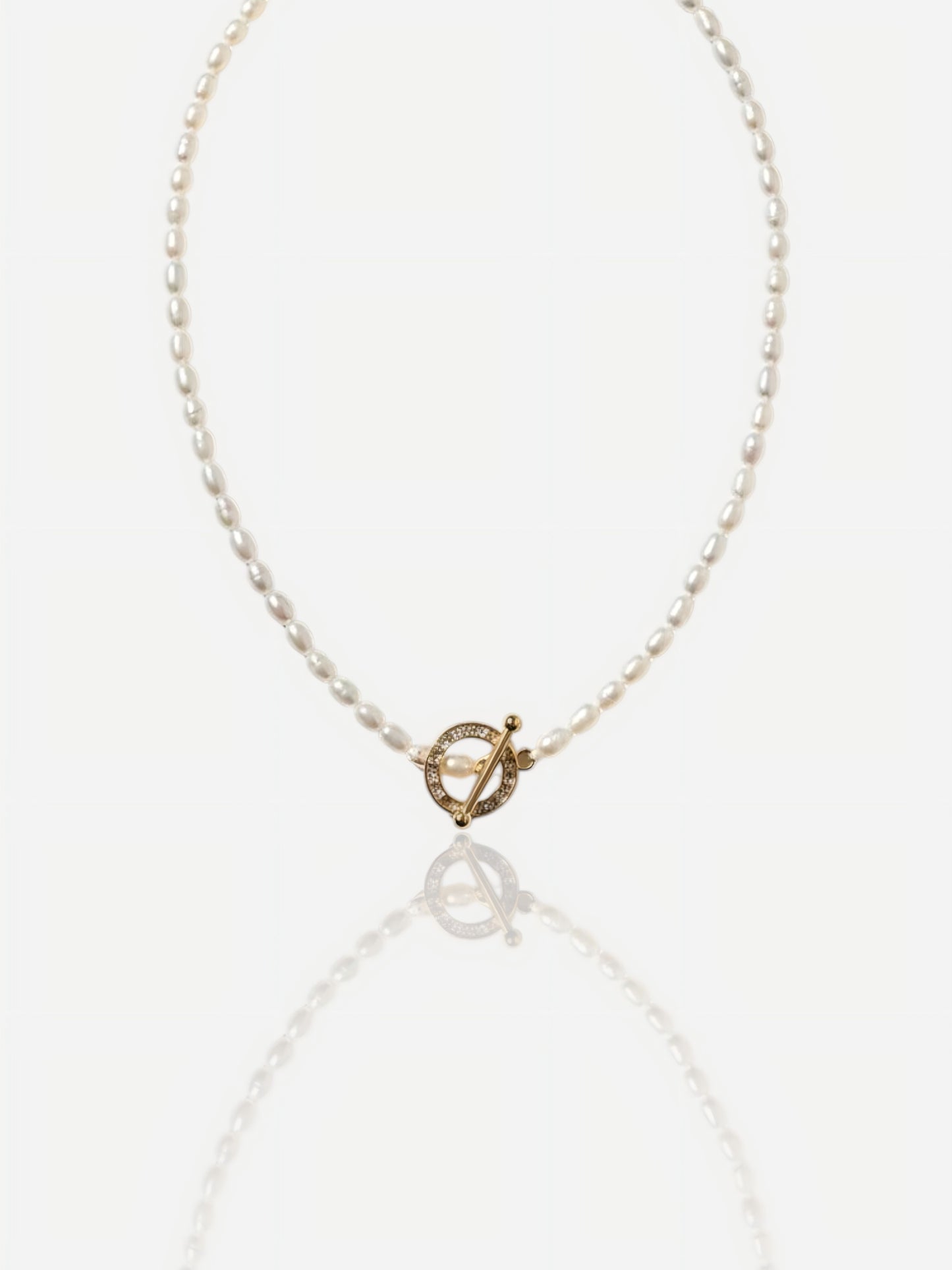Classic Freshwater Pearl Necklace with Gold Toggle Clasp Pearltide