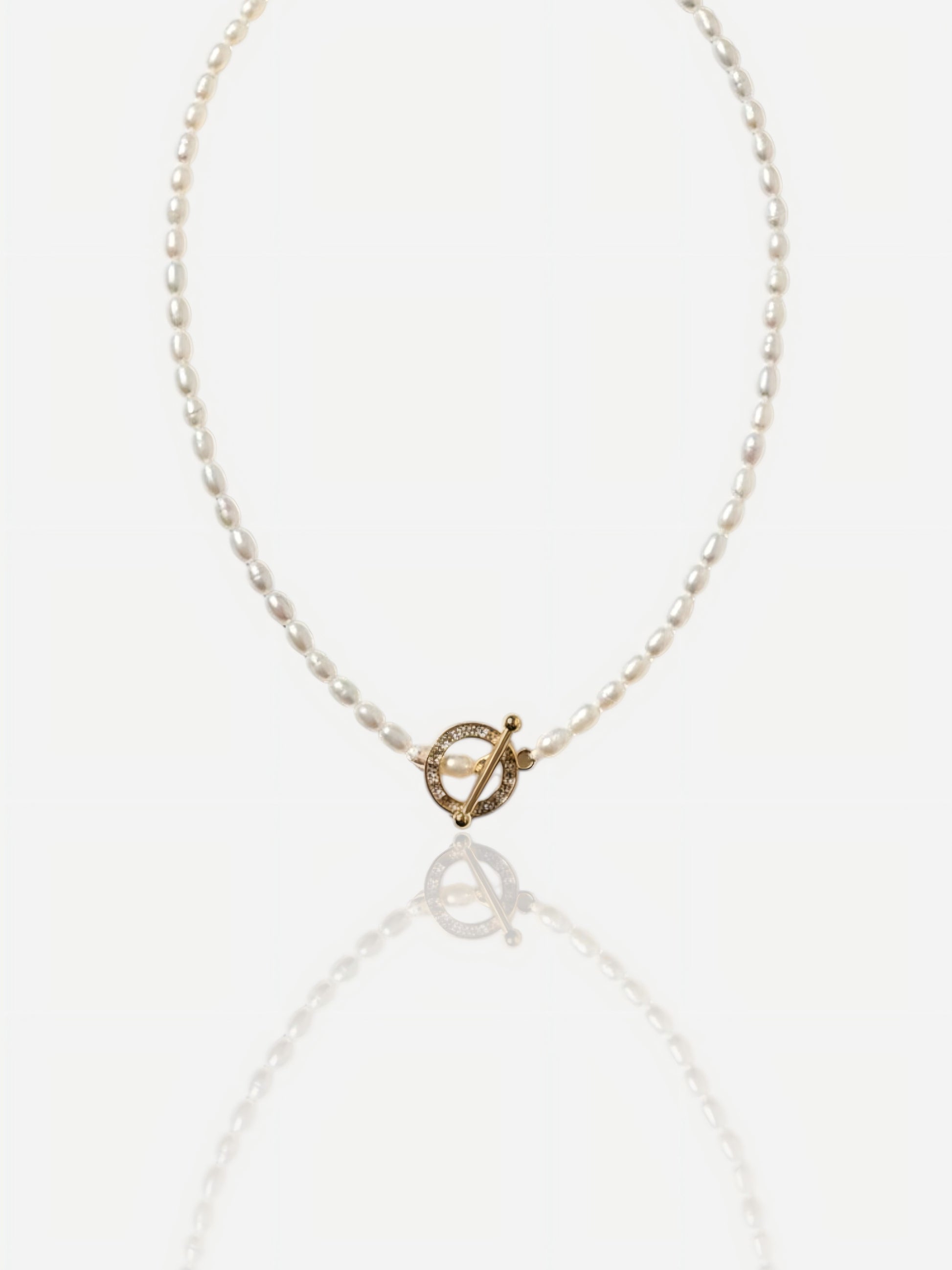 Classic Freshwater Pearl Necklace with Gold Toggle Clasp Pearltide