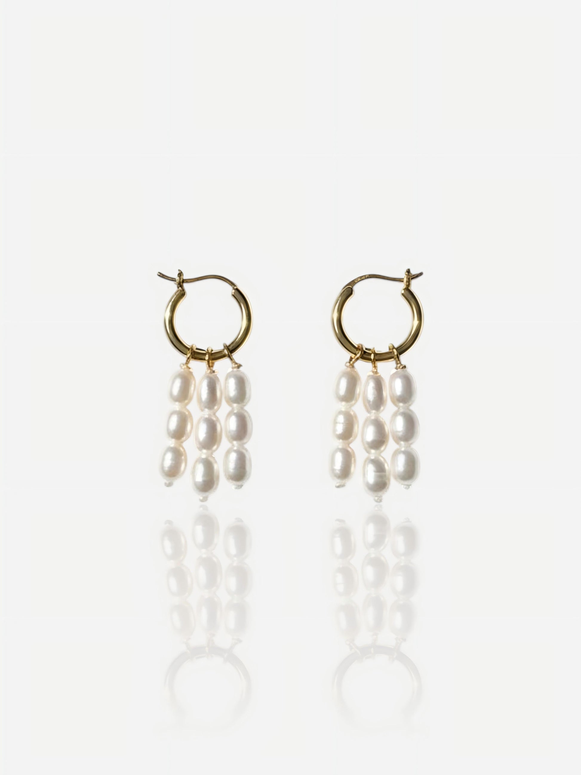 Dainty Rice Pearl Tassel Earrings Pearltide