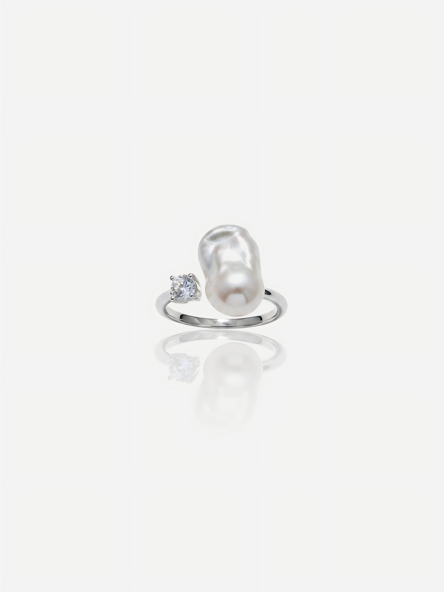 Natural Baroque Pearl Open Ring - Gold Plated Adjustable Statement Jewelry Pearltide