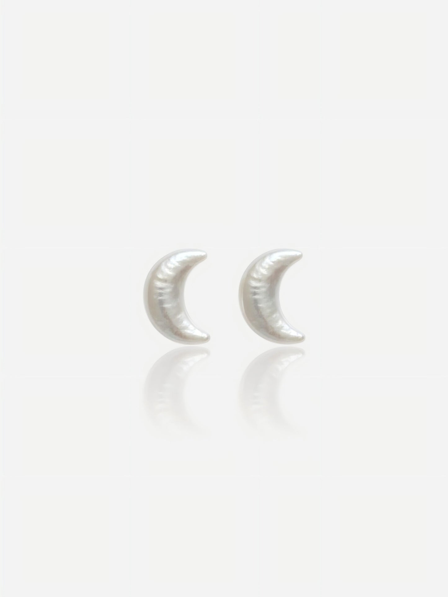 Natural Baroque Pearl Crescent Moon Stud Earrings Pearltide