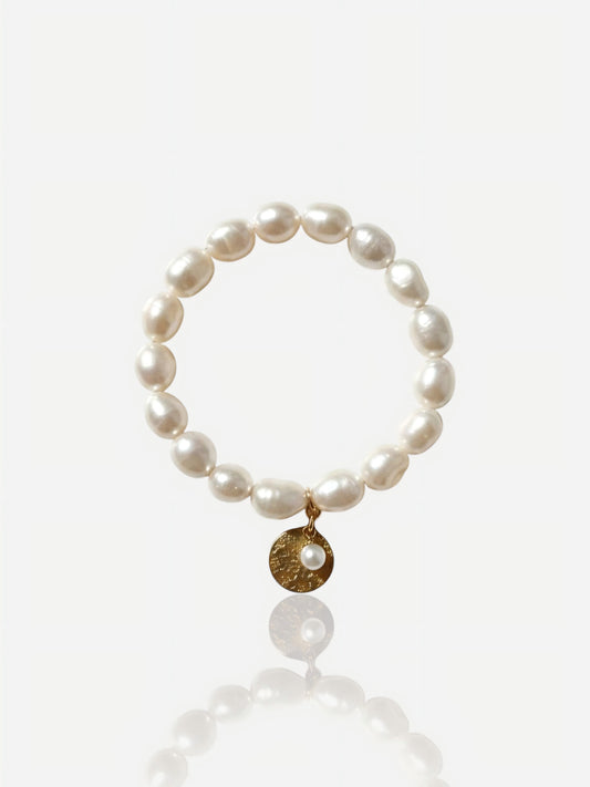 The Sunlit Medallion Baroque Pearl Bracelet Pearltide