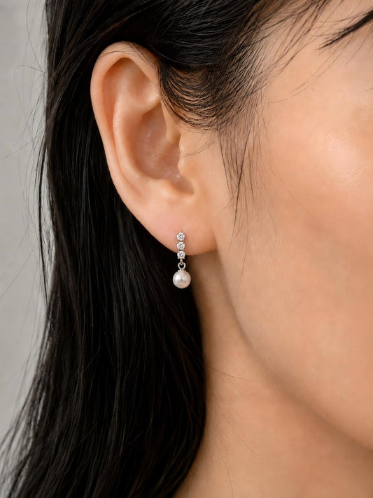 Aria Linear Pearl Jewelry Earrings Pearltide