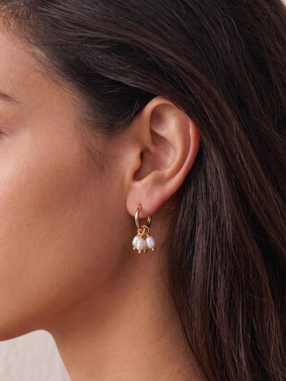 Elongated Rippled Baroque Pearl Drop Earrings Pearltide