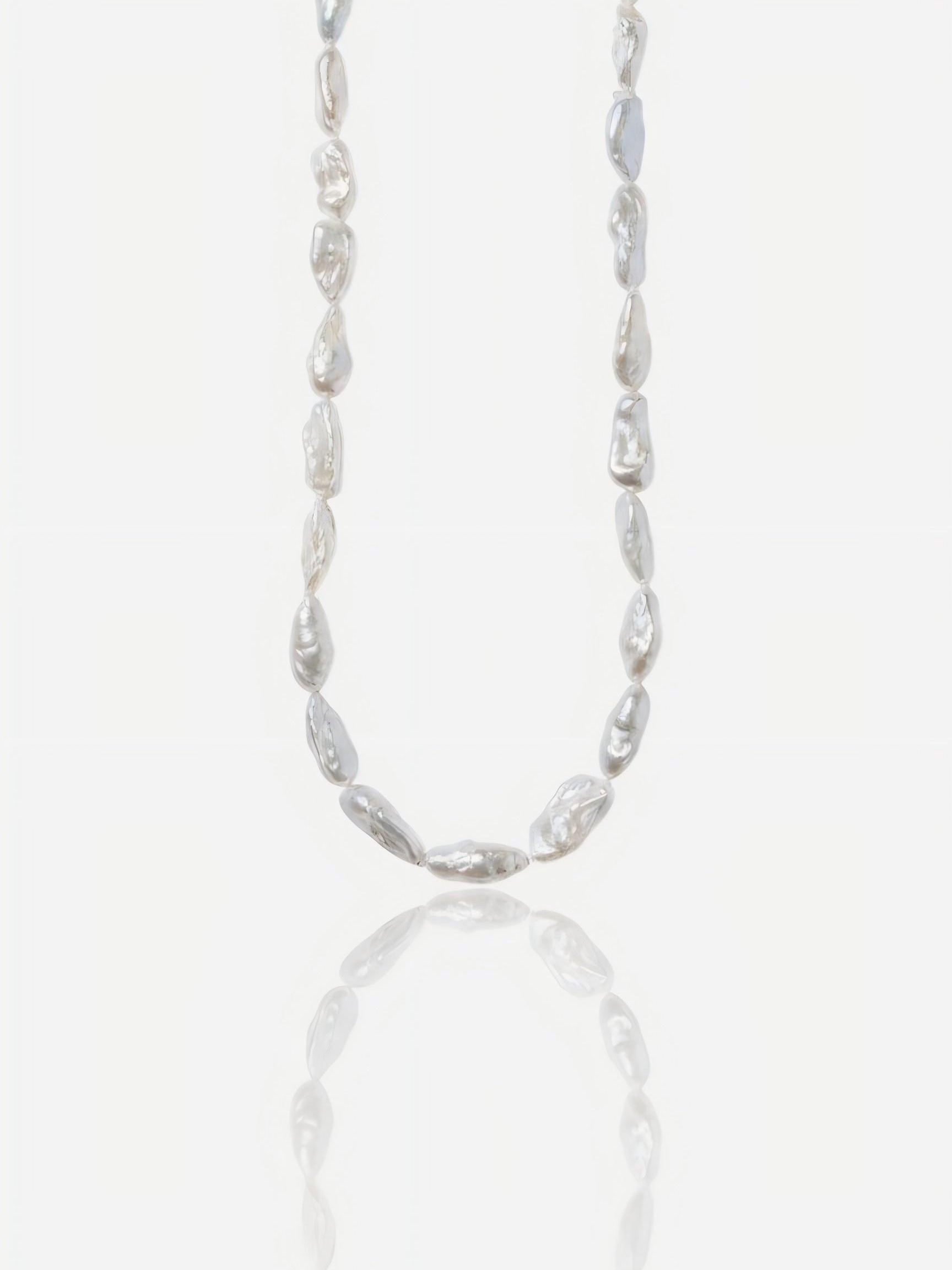 Ethereal Elongated Keshi Pearl Jewelry Necklace Pearltide