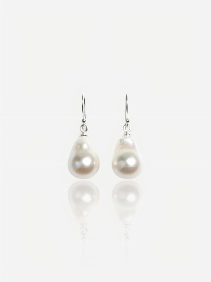 Rippled Classic Teardrop Pearl Drop Earrings Pearltide