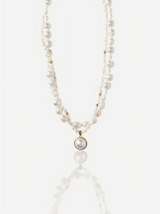 Ophelia Layered Baroque Pearl Jewelry Necklace Pearltide