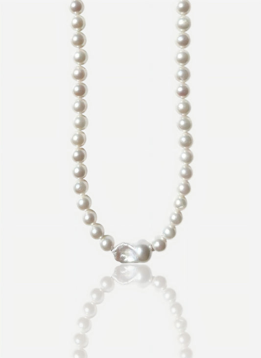 Pearltide Serene Focal Baroque Pearl Necklace Pearltide