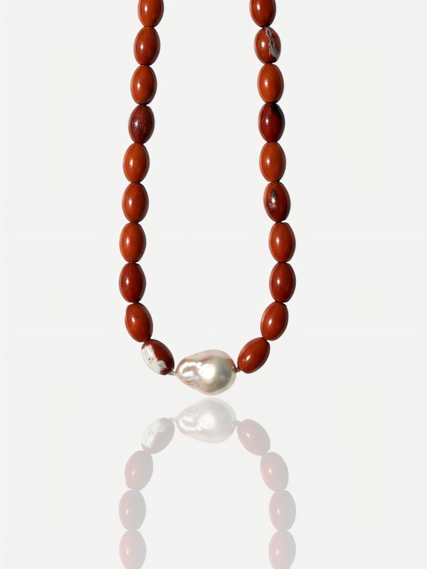 Terra Red Jasper Baroque Pearl Jewelry Necklace Pearltide