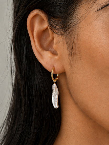 The Driftwood Baroque Pearl Drop Earrings Pearltide