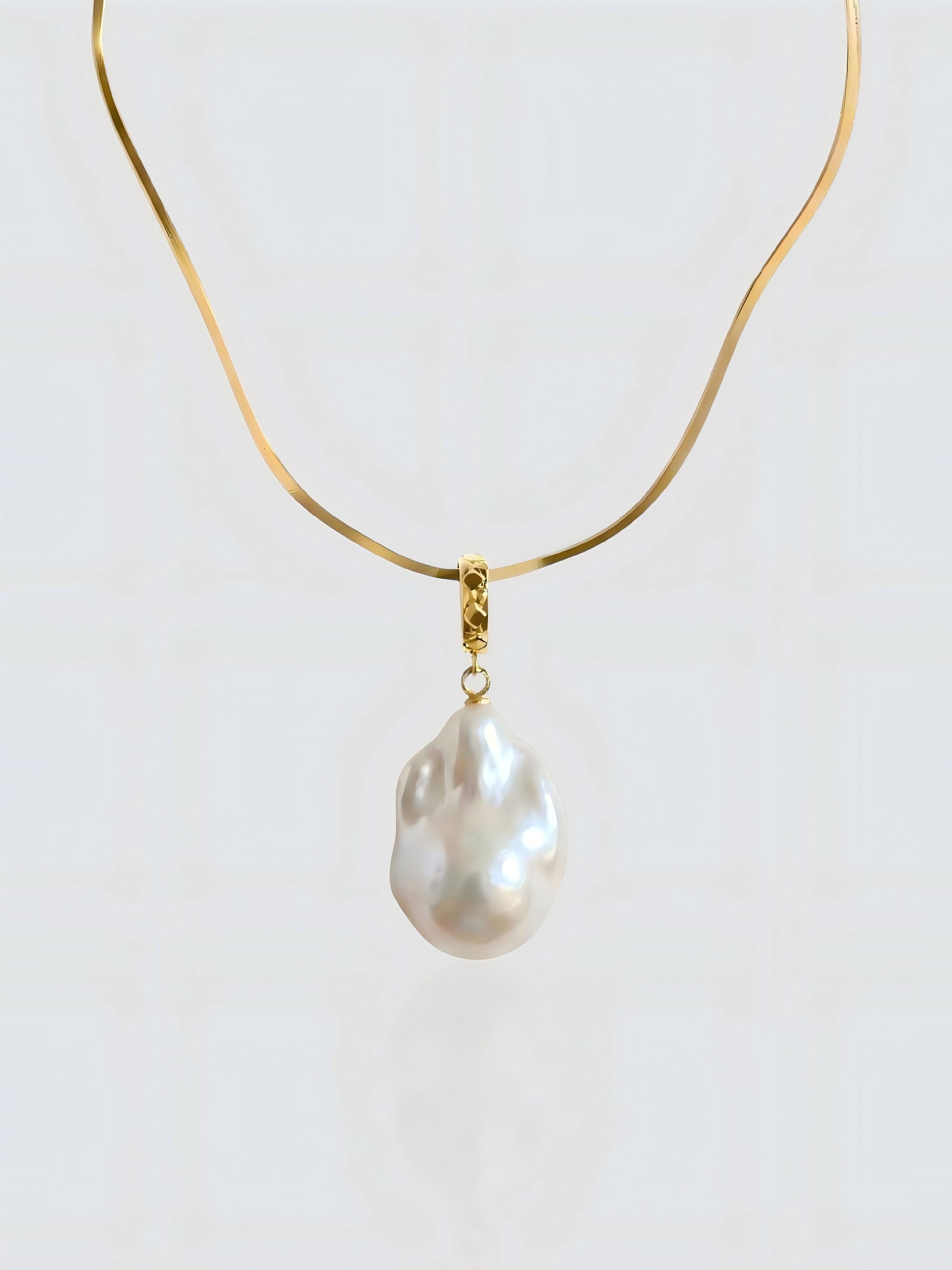 The Vintage Flat Chain with Baroque Pearl Necklace Pearltide