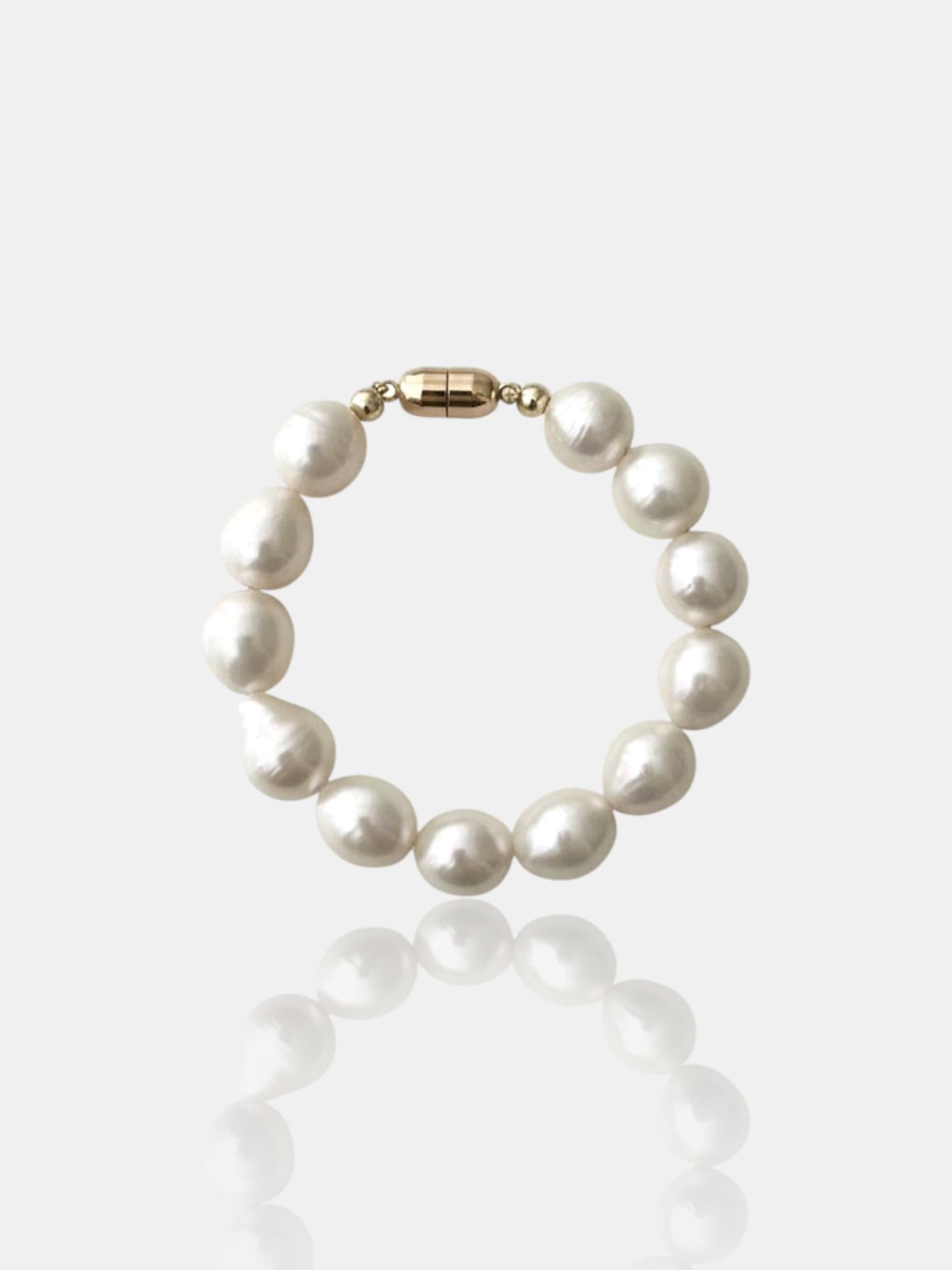 Baroque Pearl Bracelet with Magnetic Clasp Pearltide