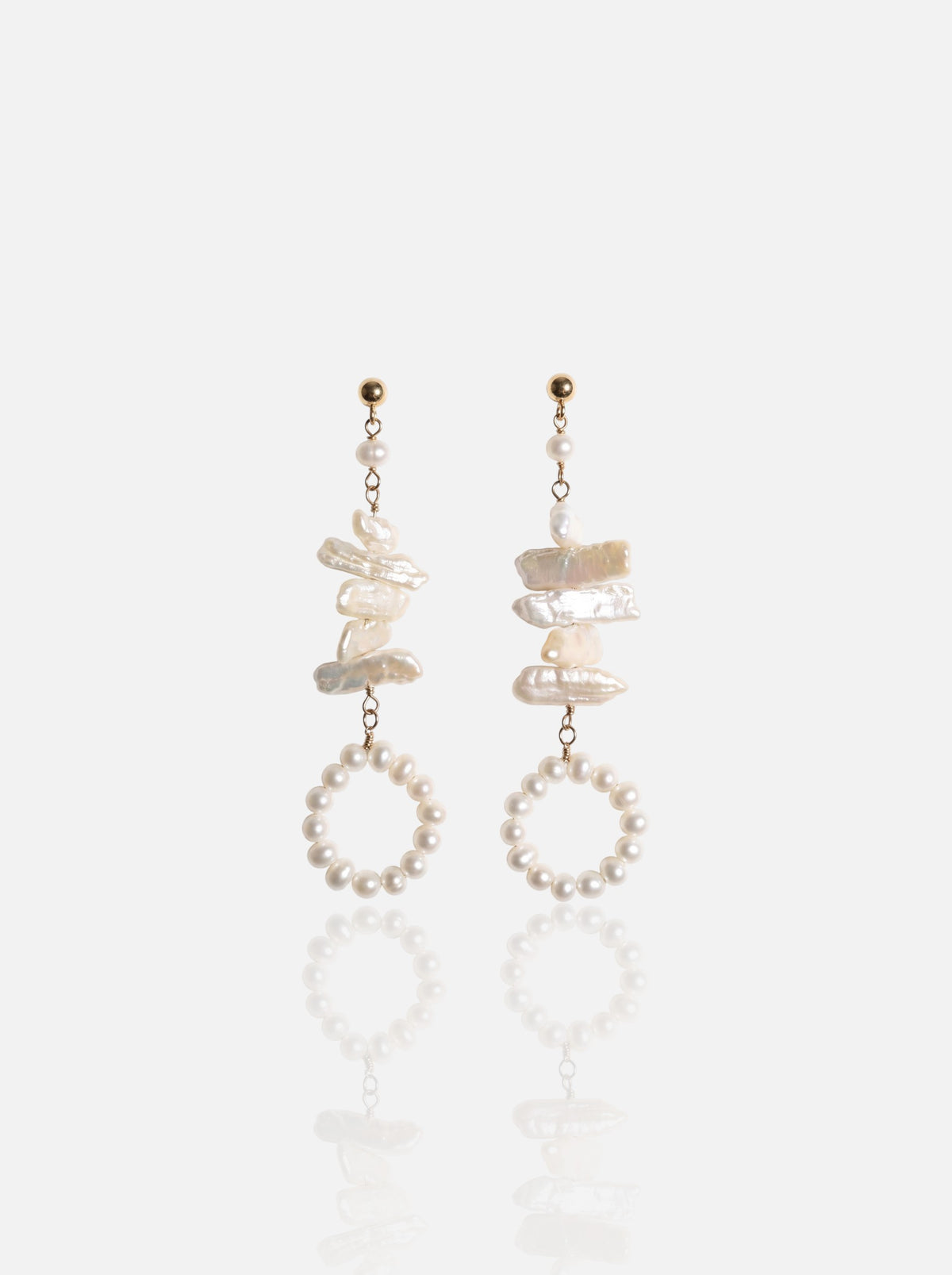 Baroque Stick Pearl Stud Earrings Pearltide