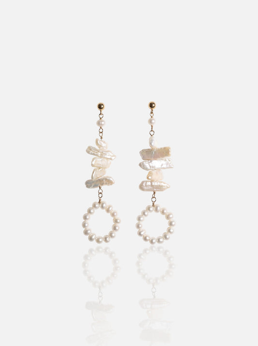 Baroque Stick Pearl Stud Earrings Pearltide