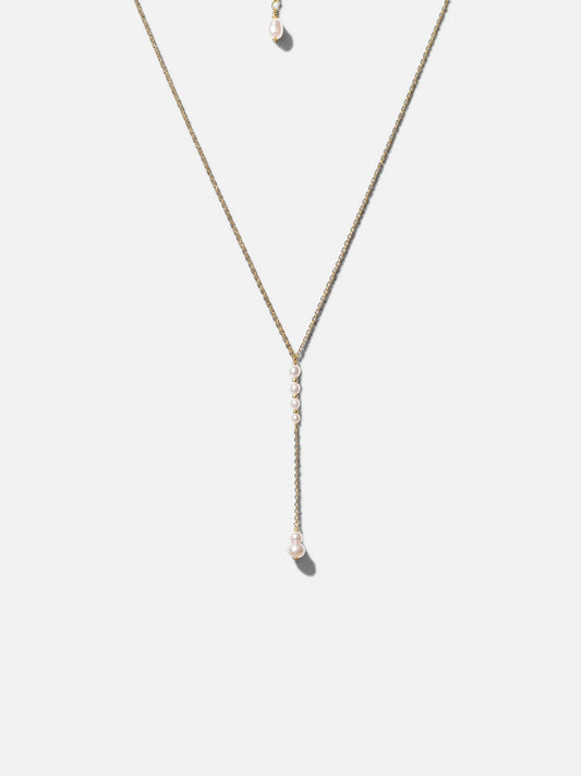Dainty Pearl Y Necklace Pearltide
