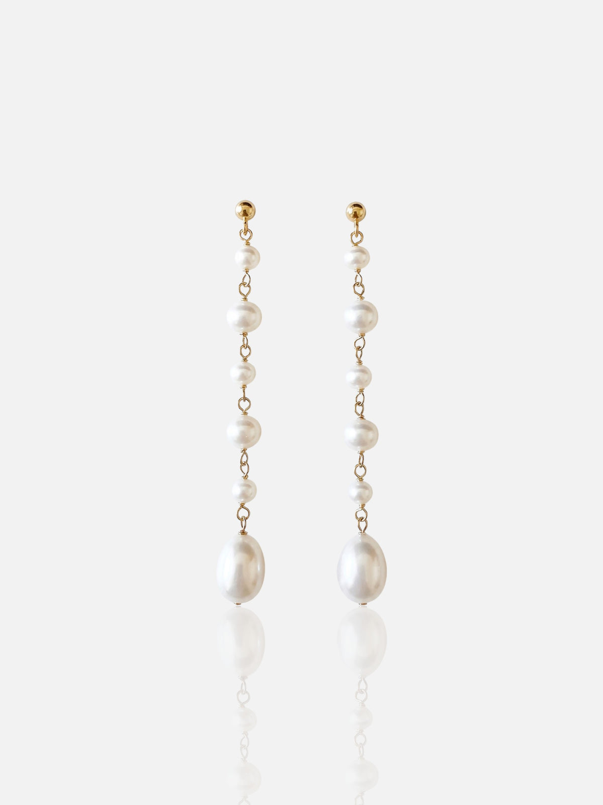 Long Teardrop Pearl Stud Earrings Pearltide