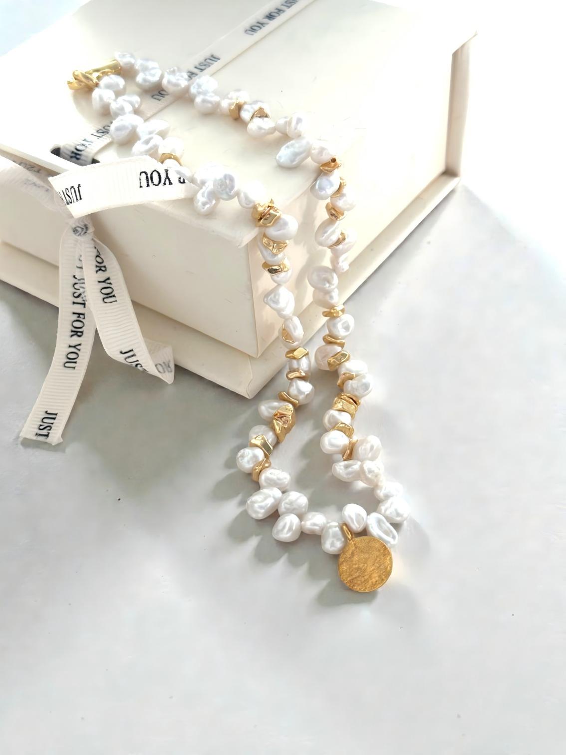 Mediterranean Sun-Kissed Pearl Necklace Pearltide