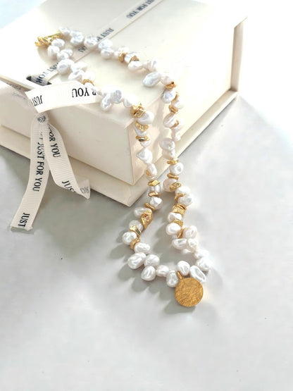 Mediterranean Sun-Kissed Pearl Necklace Pearltide