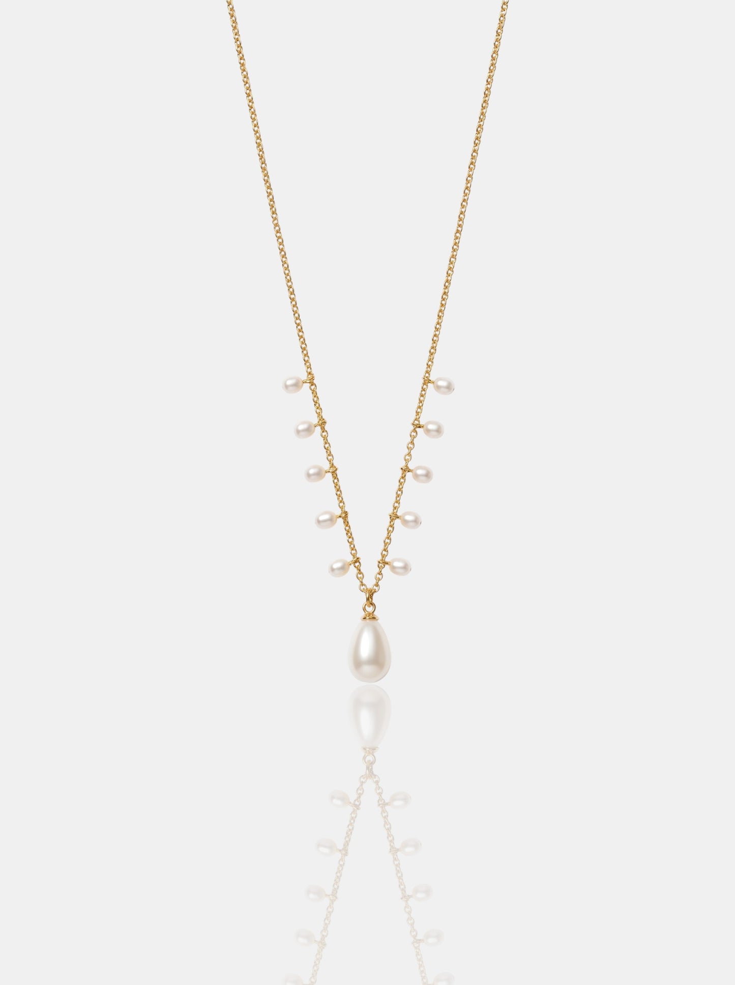 The Moonlit Cascade: Multi-Pearl Shimmer Necklace Pearltide