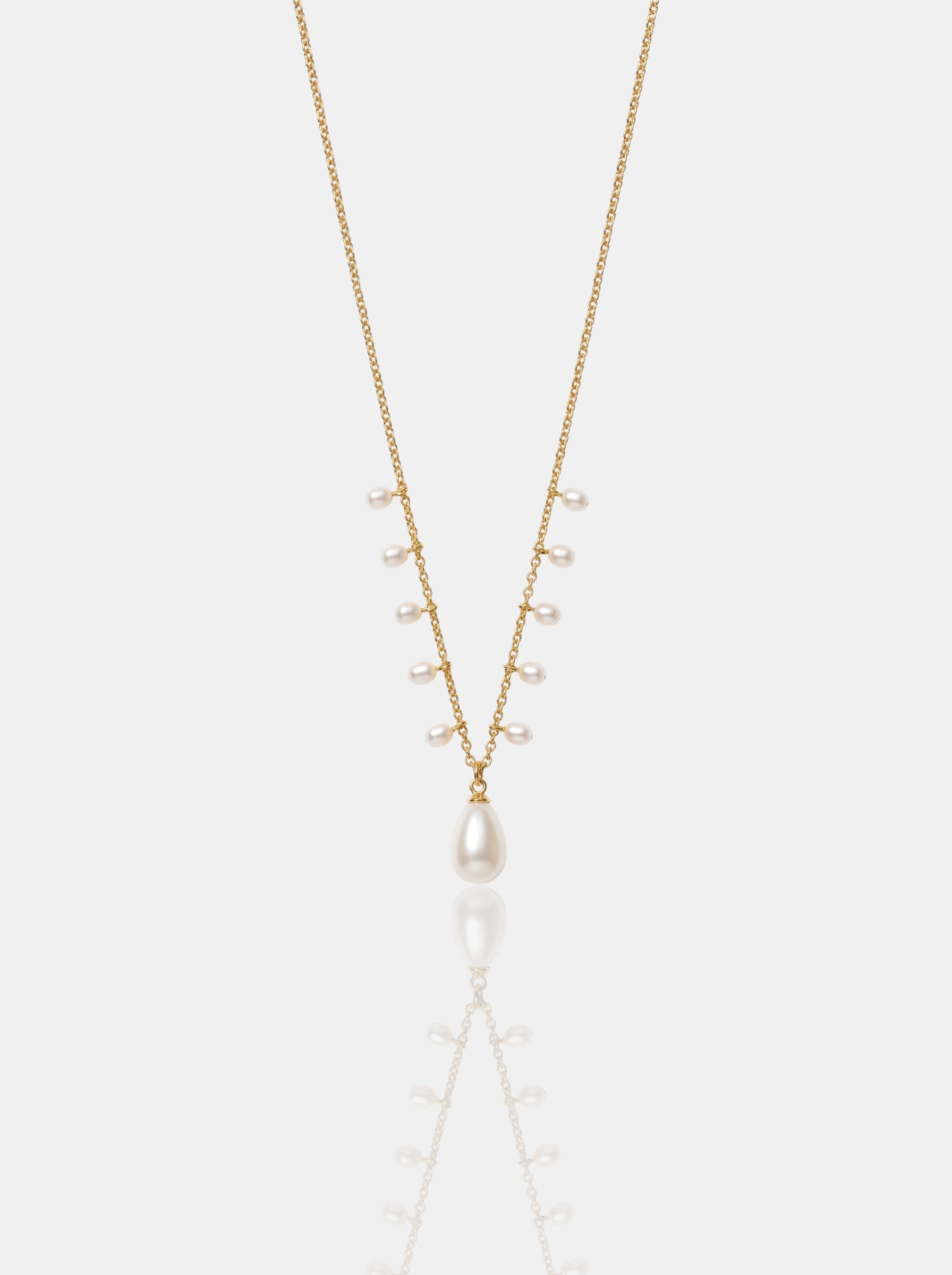 The Moonlit Cascade: Multi-Pearl Shimmer Necklace Pearltide