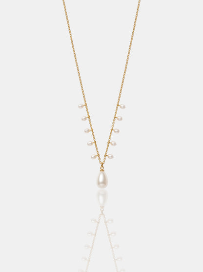 The Moonlit Cascade: Multi-Pearl Shimmer Necklace Pearltide