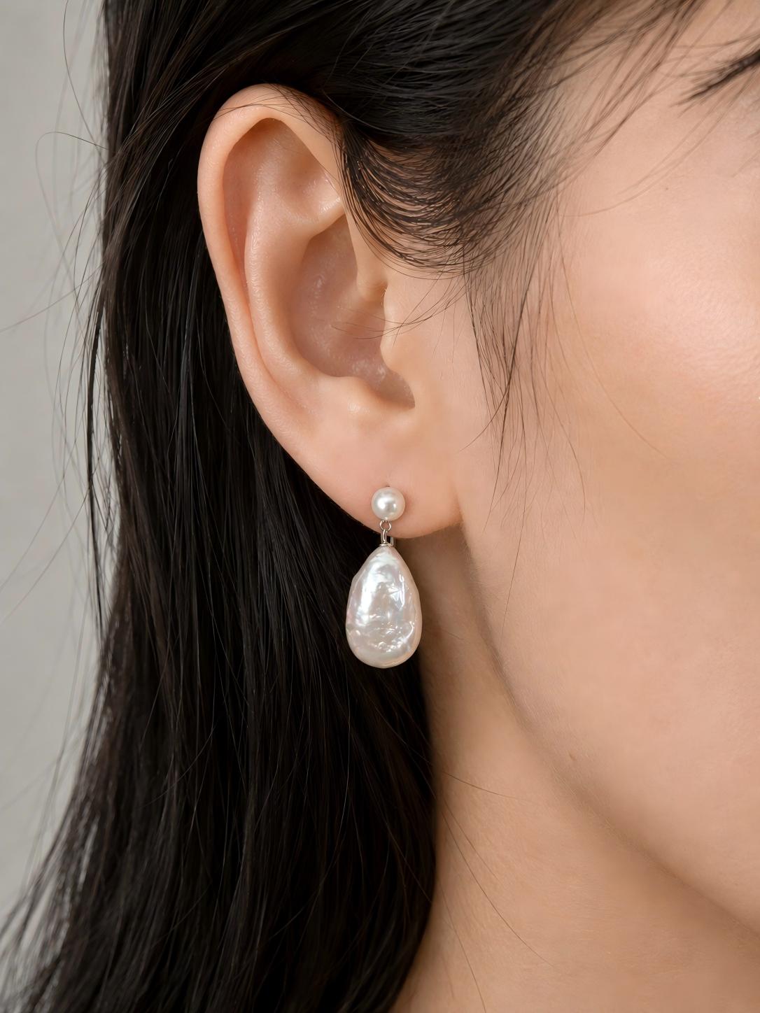 Odessa Teardrop Baroque Pearl Jewelry Earrings Pearltide