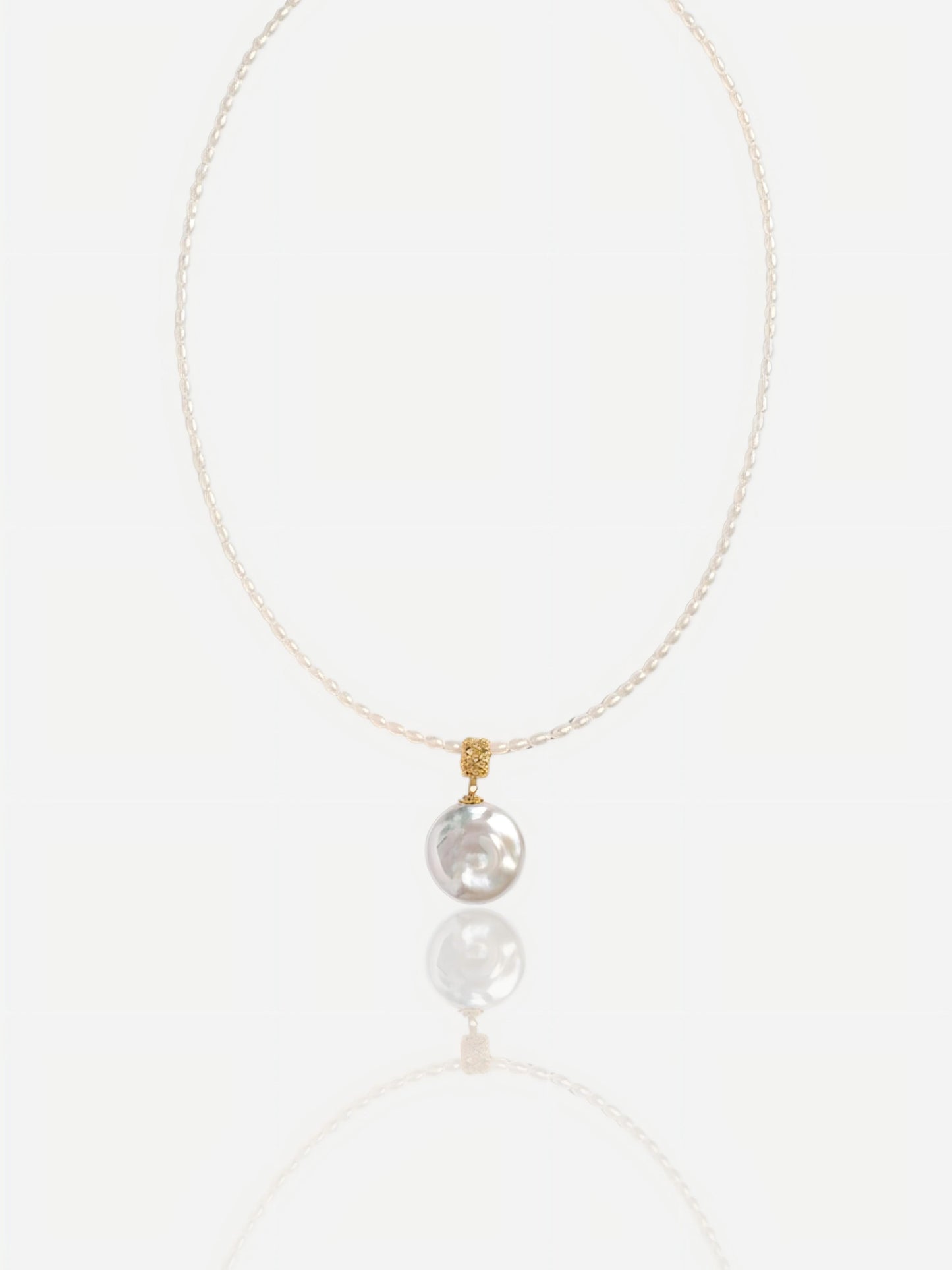 Pearltide "Celeste" Coin & Seed Pearl Necklace Pearltide