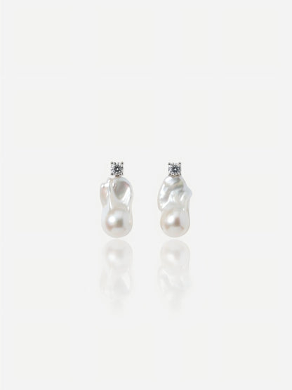 The Organic Baroque Drop Earrings Pearltide