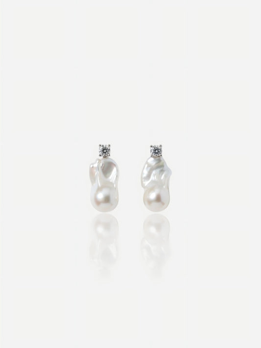 The Organic Baroque Drop Earrings Pearltide