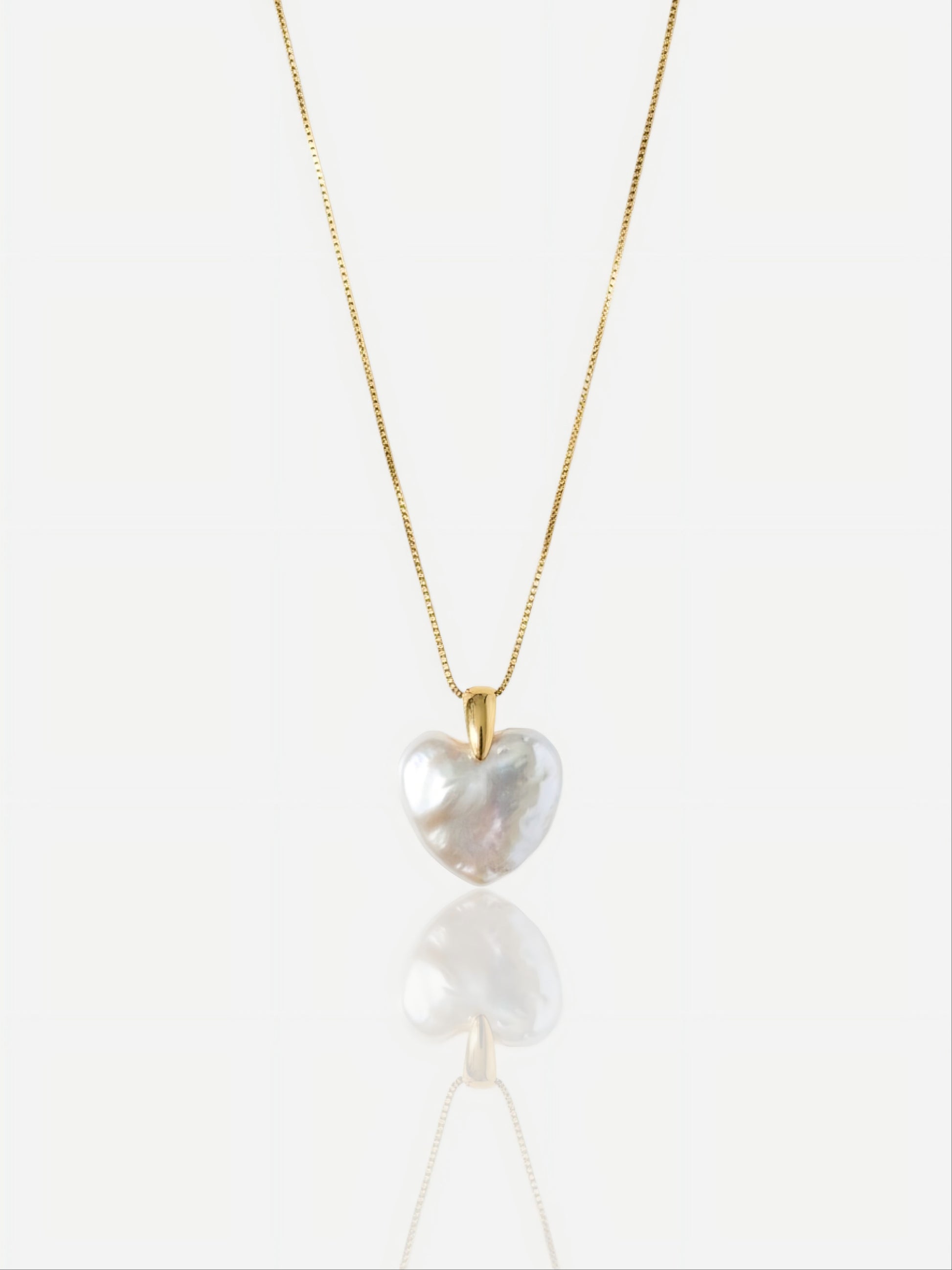 Natural Baroque Pearl Heart Necklace Pearltide