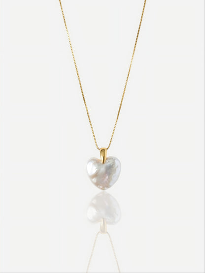 Natural Baroque Pearl Heart Necklace Pearltide