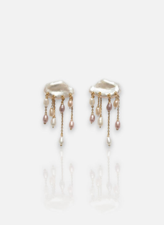 Sculptural Baroque Pearl Stud Earrings Pearltide