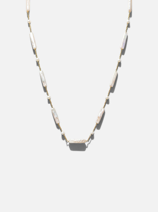 Stick Pearl Station Necklace Pearltide