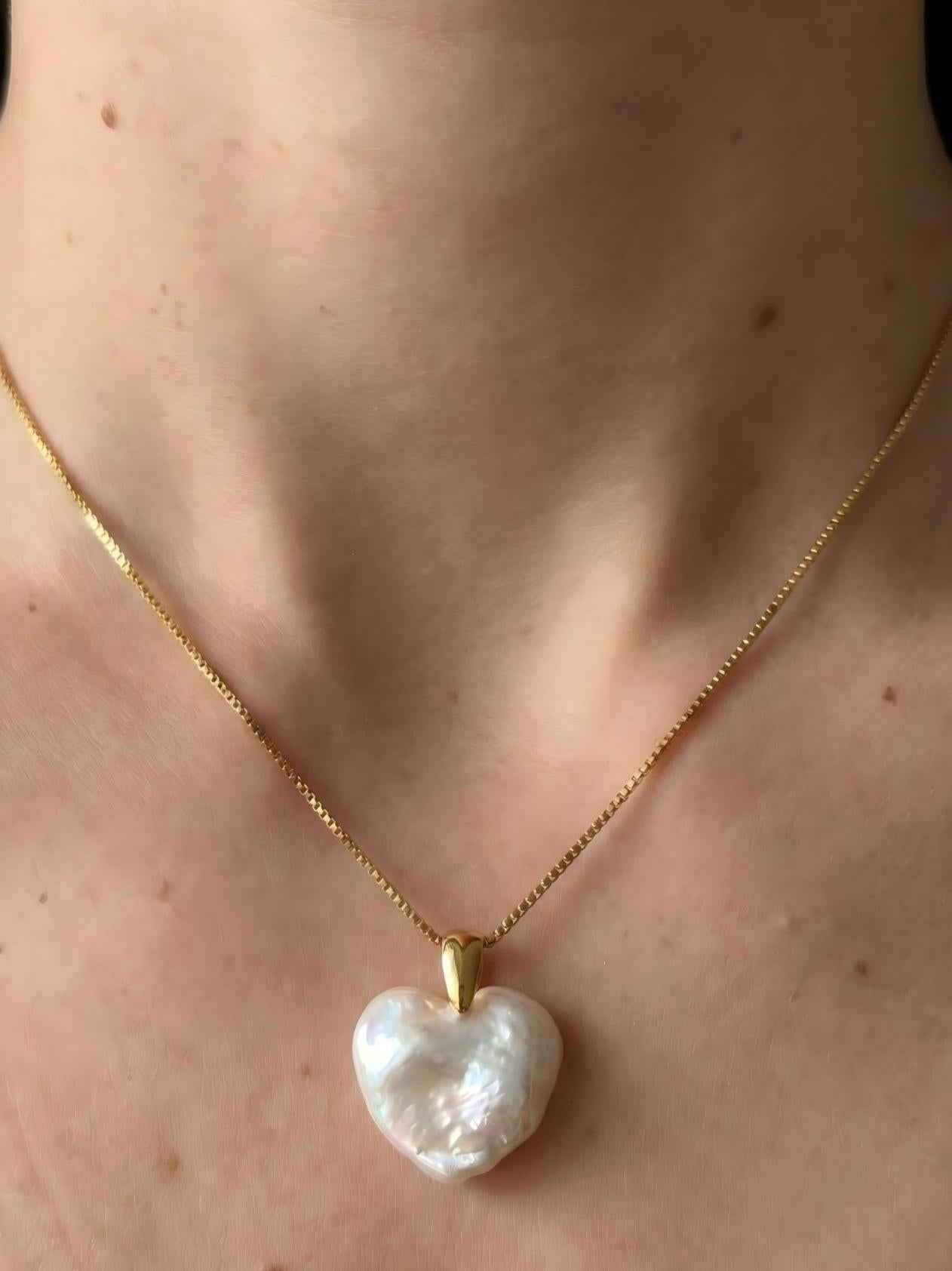Natural Baroque Pearl Heart Necklace Pearltide